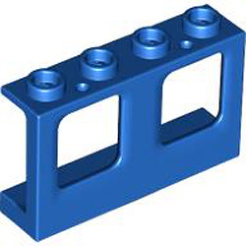 Wall with Window with Radius 1x4x2 Bright Blue