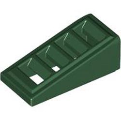 Roof Tile with Lattice 1x2x2/3 Earth Green