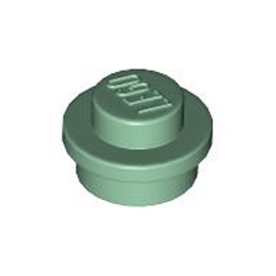 Round Plate 1x1 Sand Green