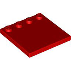 Plate 4x4 with 4 Knobs Bright Red