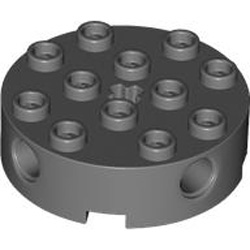 Technic Brick 4x4 Round Dark Stone Grey