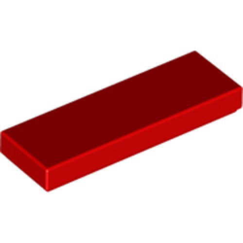 Flat Tile 1x3 Bright Red