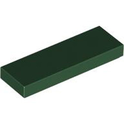 Flat Tile 1x3 Earth Green
