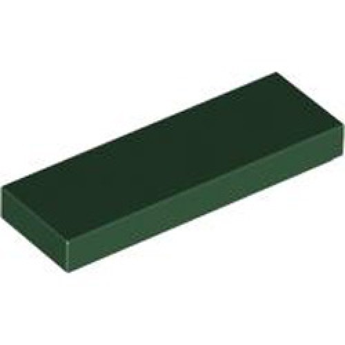 Flat Tile 1x3 Earth Green