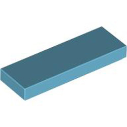 Flat Tile 1x3 Medium Azur