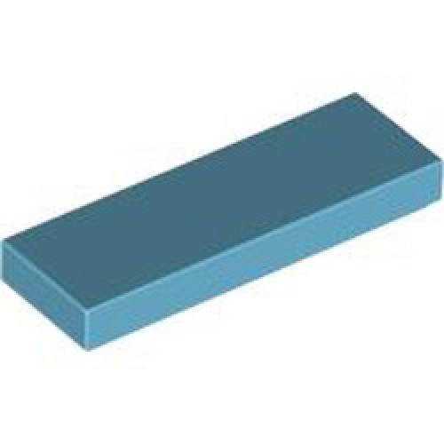 Flat Tile 1x3 Medium Azur