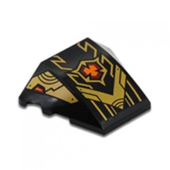 Brick 4x3 with Bow / Angle Imperium Golden Piece Black