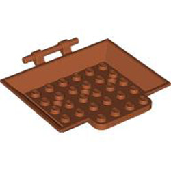 Design Element Back 6x8x1 with 3.2 Shaft Dark Orange