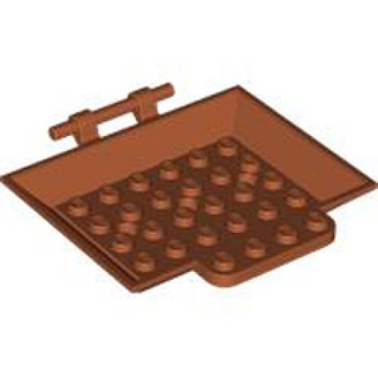 Design Element Back 6x8x1 with 3.2 Shaft Dark Orange