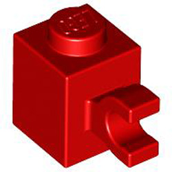 Brick 1x1 with Holder Vertical Bright Red