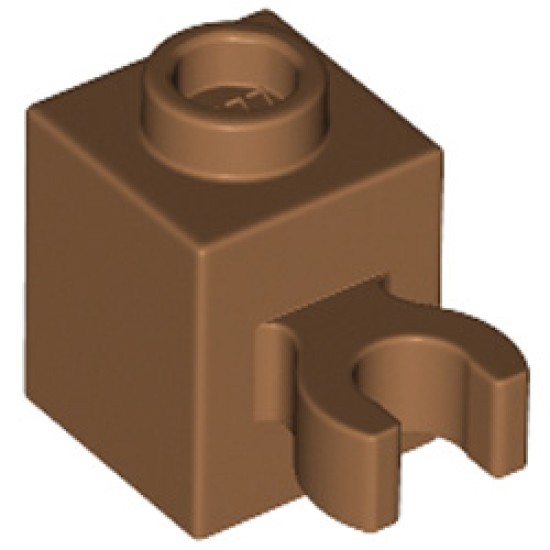 Brick 1x1 with Holder Horizontal Medium Nougat