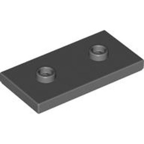 Plate 2x4 with 2 Knobs Dark Stone Grey