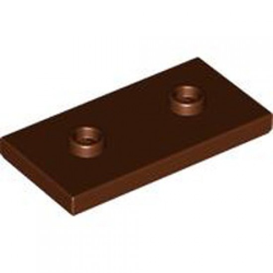 Plate 2x4 with 2 Knobs Reddish Brown