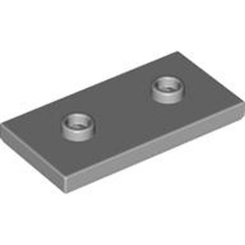 Plate 2x4 with 2 Knobs Medium Stone Grey
