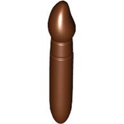 Mini Brush with Bright Blue Paint Tip Reddish Brown