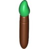 Mini Brush with Bright Green Paint Tip Reddish Brown