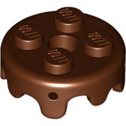 Design Plate 2x2 with 1.5 Hole Reddish Brown