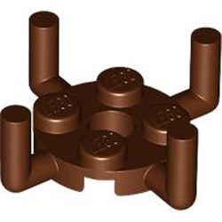 Plate Round 2x2 with Vertical Shaft Reddish Brown