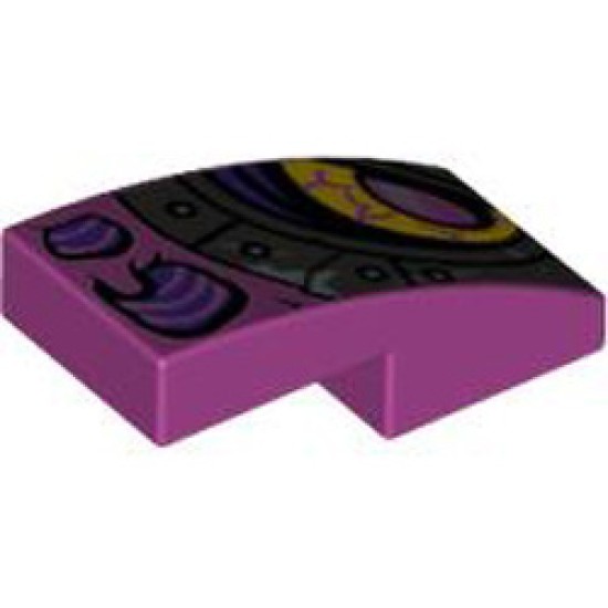 Plate with Bow 1X2x2/3 Number 4 Bright Reddish Violet