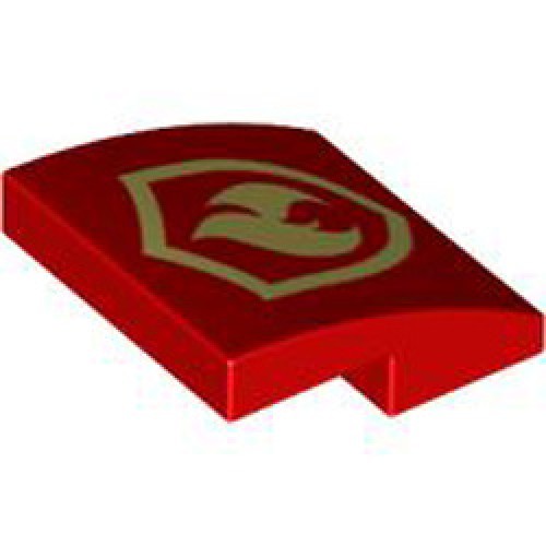 Plate with Bow 2x2x2/3 Number 38 Bright Red