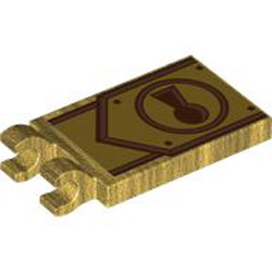 Plate 2x3 with Holder Number 12 Warm Gold