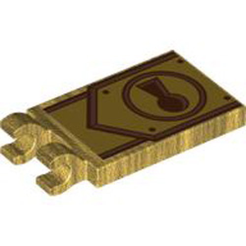 Plate 2x3 with Holder Number 12 Warm Gold