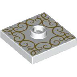 Plate 2x2 with 1 Knob Number 1 White