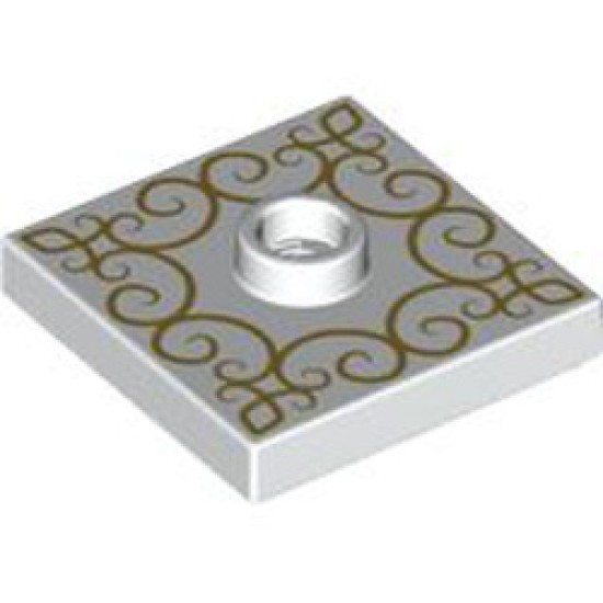 Plate 2x2 with 1 Knob Number 1 White