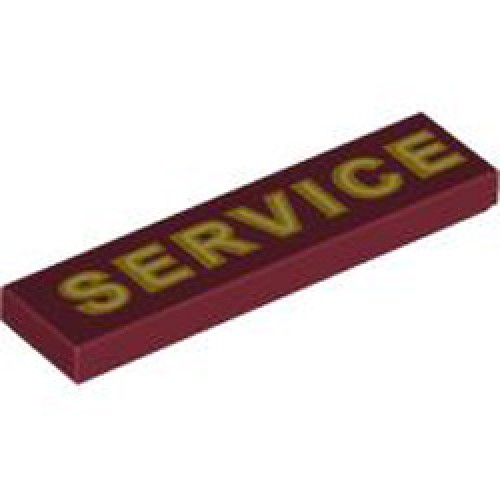 Flat Tile 1x4 Number 147 Dark Red