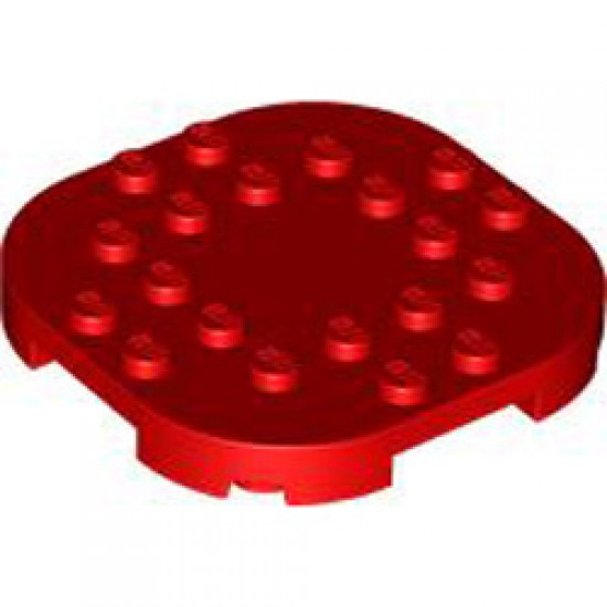 Plate 6x6x2/3 Circle with Reduced Knobs Bright Red