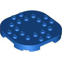 Plate 6x6x2/3 Circle with Reduced Knobs Bright Blue