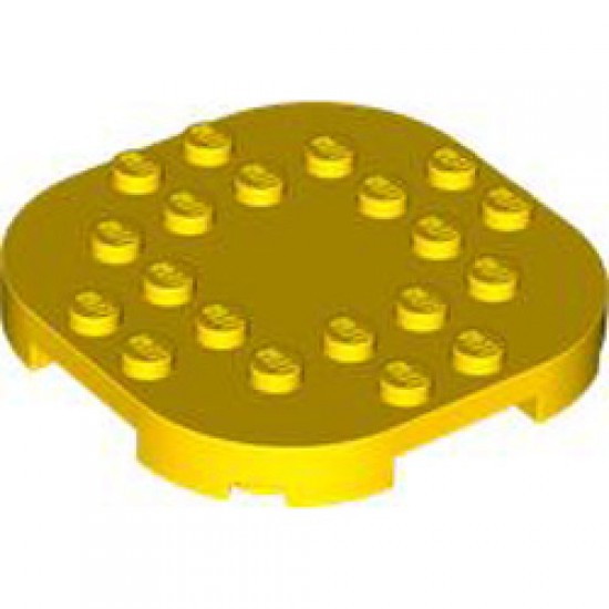 Plate 6x6x2/3 Circle with Reduced Knobs Bright Yellow