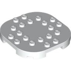 Plate 6x6x2/3 Circle with Reduced Knobs White