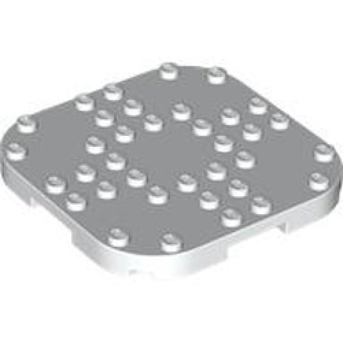 Plate 8x8x2/3 Circle with Reduced Knobs White