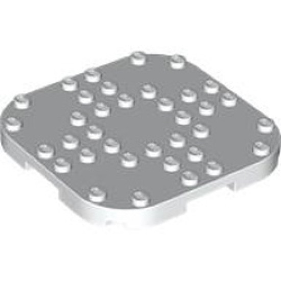 Plate 8x8x2/3 Circle with Reduced Knobs White