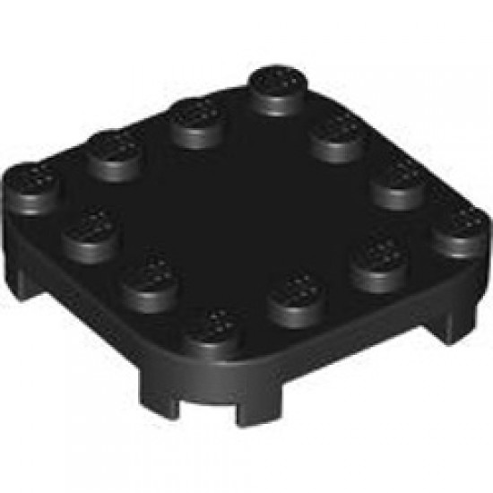 Plate 4x4x2/3 Circle with Reduced Knobs Black