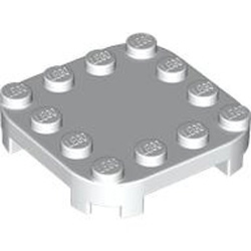 Plate 4x4x2/3 Circle with Reduced Knobs White