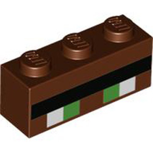 Brick 1x3 Number 55 Reddish Brown