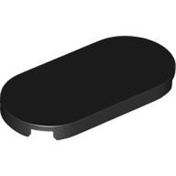 Tile 2x4 Circle Number 1 Black