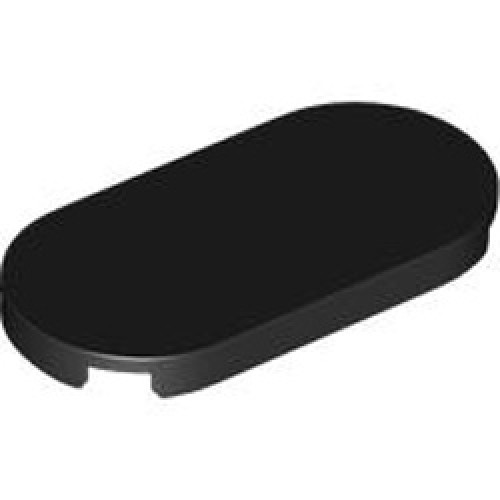 Tile 2x4 Circle Number 1 Black