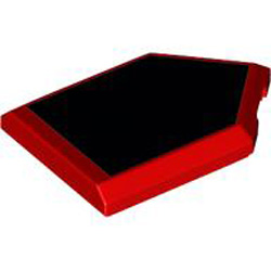 Flat Tile 2x3 with Angle Number 107 Bright Red