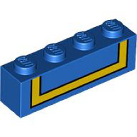 Brick 1x4 Number 77 Bright Blue