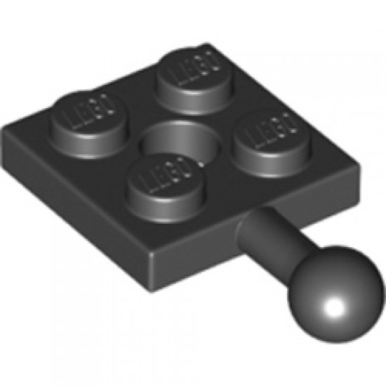Plate 2x2 with Ball Black