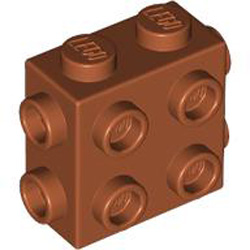 Brick 1x2x1 2/3 with 8 Knobs Dark Orange
