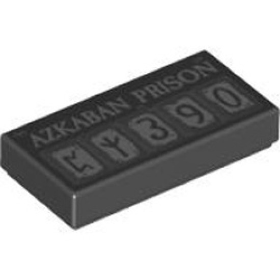 Flat Tile 1x2 Number 354 Black