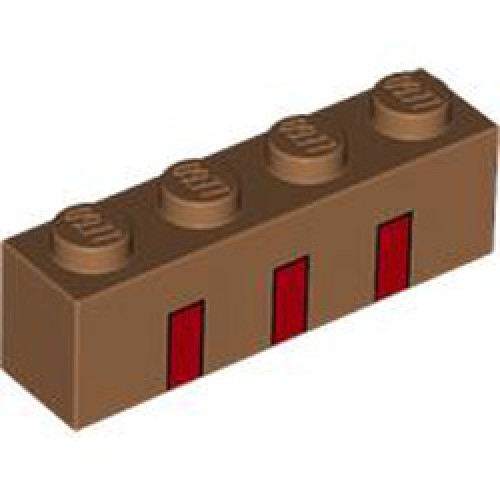 Brick 1x4 Number 78 Medium Nougat