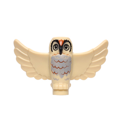 Owl with Spread Wings with Black Eyes Brick Yellow