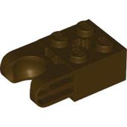 Brick 2x2 with Cup for Ball with Closed Sidearm Dark Brown