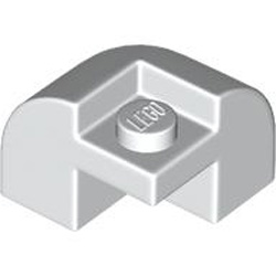 Brick with Bow 2x2x1 1/3 White