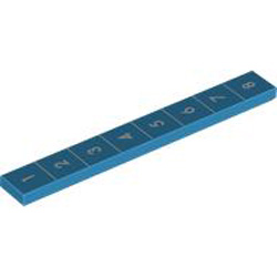 Flat Tile 1x8 Number 73 Dark Azur